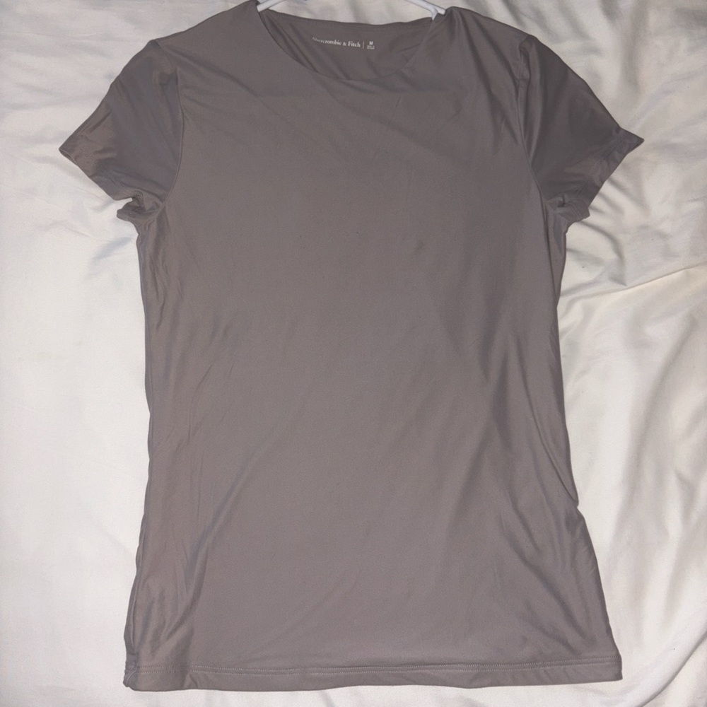 abercrombie light brown/grey plain top